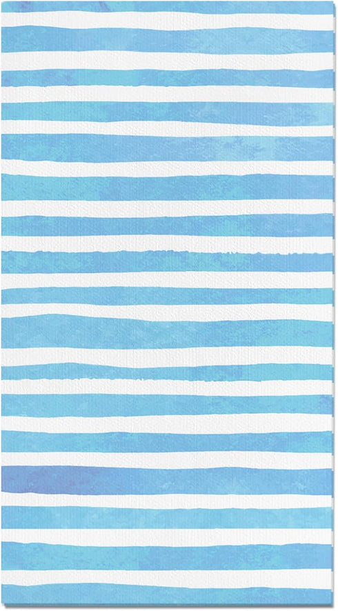 KTHONIOMANTE 200PCS Blue & White Stripe Guest Napkins, 2 Ply Disposable Paper Pack,