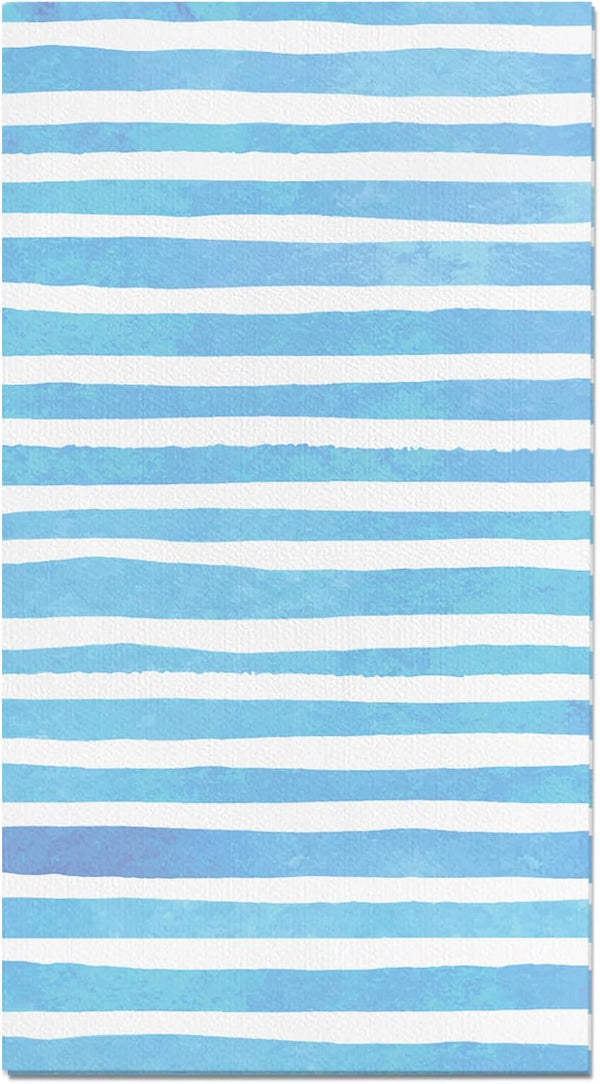 KTHONIOMANTE 200PCS Blue & White Stripe Guest Napkins, 2 Ply Disposable Paper Pack,