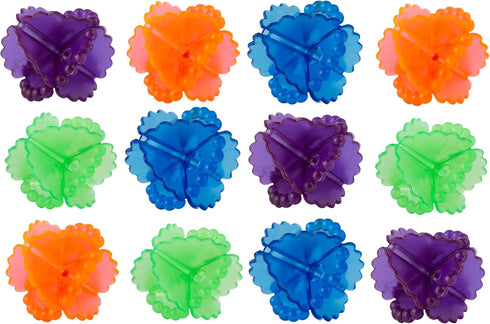 12 Pcs Laundry Balls for Washing Machine - Colorful Reusable Plastic Agitator Balls for Tangle Free Cleaning
