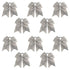 Kenz Laurenz 7" Jumbo Cheer Bow, Silver-Gray, Big Hair Bows with Ponytail Holder, Large Classic Accessories for Teens,