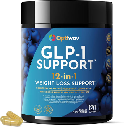 Optiwav GLP-1 Support Probiotic Weight Loss Supplement - Natural GLP1 Support Appetite Suppressant
