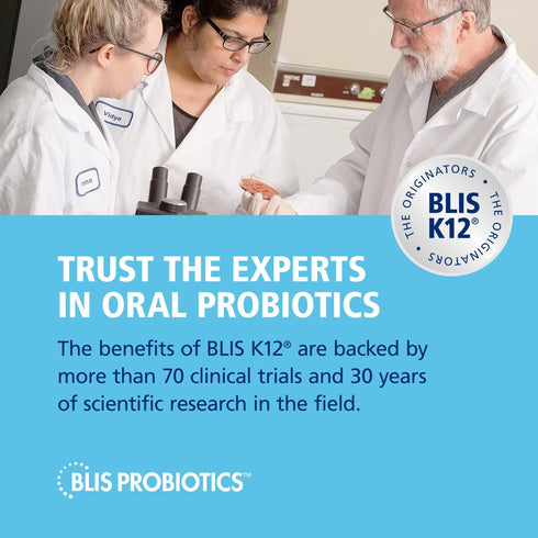 BLIS Probiotics ThroatHealth Oral Probiotics k12, 2.5 Billion Cfu, Throat Immunity Support & Oral Health for Adults &