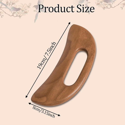 Mozeat Lens Wooden Cellulite Massager, Body Guasha Tool Lymphatic Drainage Massager Muscle Scraper Back Massage Tool
