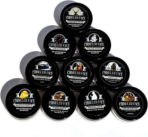 Shaving Soap Sampler by Chiseled Face — Handmade Shaving Soap, Santa Paula, Pine Tar, and More