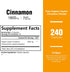 Pure Cinnamon Capsules, Certified Organic Ceylon Cinnamon Pills, Non-GMO, Gluten-Free, Dairy-Free, Sri Lanka Cinnamon Powder Supplement, Best Vegan True Cinnamomum Vitamins, Sugar Free - 240 Capsules
