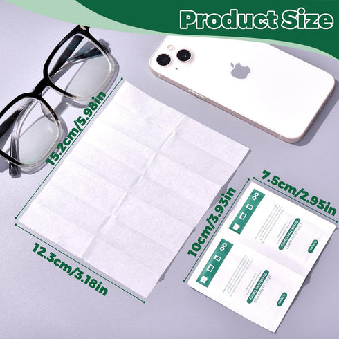 icepac 200-Moistened 5x6 Inches Lens Wipes for Eyeglasses - Individual Wrapped Eye Glasses Cleaning Wipes | -Cleaner