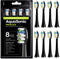AquaSonic Proflex Replacement Brush Heads | 8 Pack Black for Whiter Teeth & Gum Care | Compatible with AquaSonic Handles