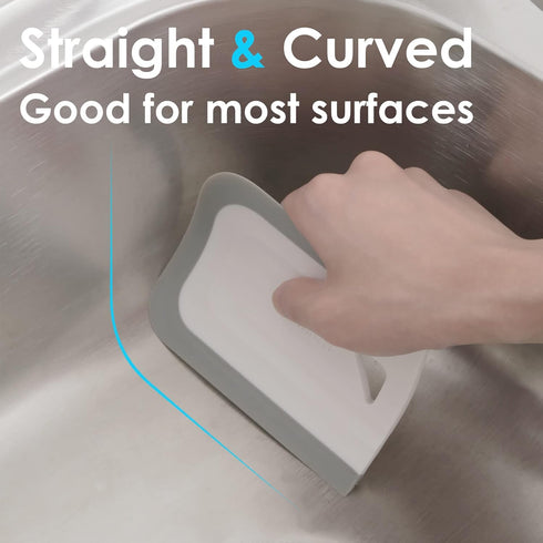 Mini Squeegee, Curved Small Squeegee for Kitchen Sink, Bathroom Shower, Glass Doors, Windows, and Counters, 2 Pack