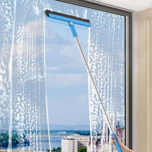 KOLLIEE Adjustable 59'' Long Handle Floor Squeegee - Professional Water Squeegee with Foam Blade
