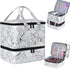 Nail Polish Organizer Case - Holds 42+ Bottles (15ml/0.5 fl.oz) and 1 Nail Lamp, Upgraded Double-layer Storage Bag with