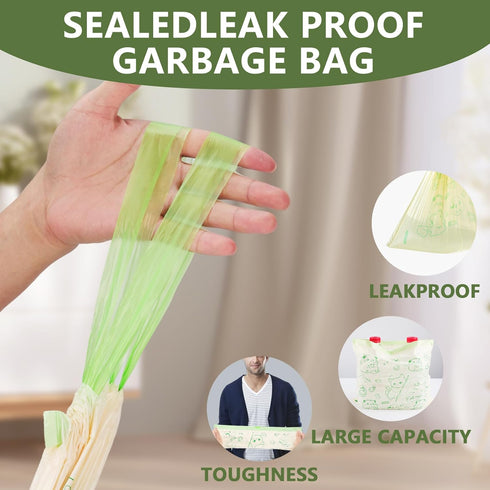 VOK 4 4 32 Count Trash bags, Gallon Trash Bags Drawstring, Colorful & Portable Small Trash Bags with Cats & Mice
