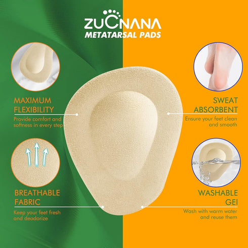 Metatarsal Pads for Women (12 Pieces), Soft Gel Shoe Inserts for High Heels, Ball of Foot Cushions, Anti-Slip