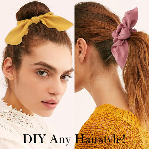 Jaciya Satin Silk Scrunchies - Women's Hair Ties for Ponytails, Thick Hair, No Damage