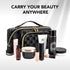stona Travel Makeup Bag for Women, Large Capacity Waterproof Checkered Cosmetic Organizer with Divider and Handle, Black