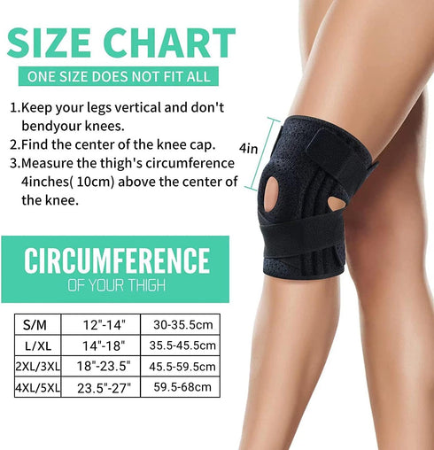 ABYON Adjustable Knee Braces for Knee Pain, Side Stabilizers for Men and Women, Non-Slip Support for Injury Recovery