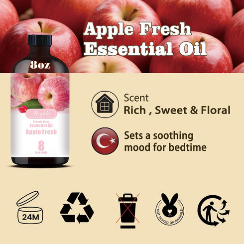 MLYNKL 8.33 oz 250 ml Apple Essential Oil Apple Oils fl for Diffusers, Humidifiers, Massage, DIY Candles, Soap