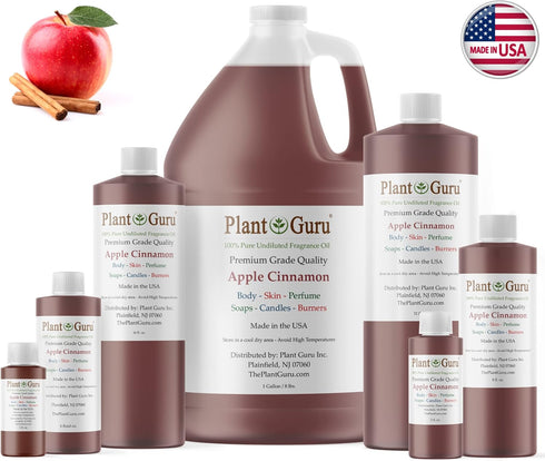 Plant Guru Apple Cinnamon Fragrance Oil 8 fl. oz. - Aromatherapy, Scented Oil for DIY Soap, Candles, Bath Bombs, Reed Diffusers