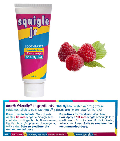 Squigle Jr Toothpaste for Infants & Toddlers | Travel Toothpaste Prevents Cavities & Soothes Dry Mouths | 1 Pack