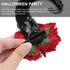 Lurrose Large Black Devil Horn Hair Clip, Sheep Horn Rose Flower Barrettes for Halloween Cosplay
