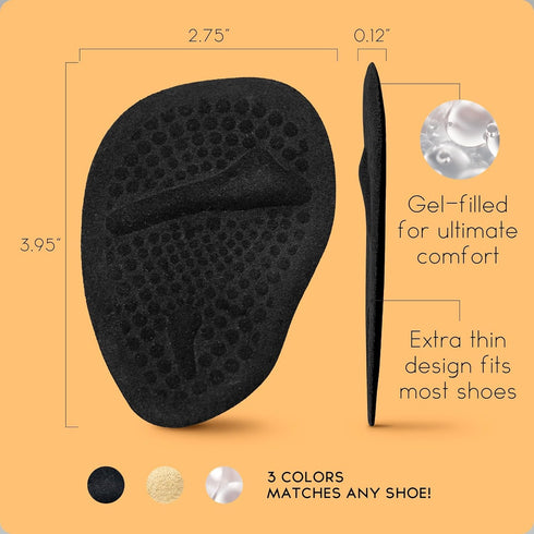 Metatarsal Pads for Women, Heel Inserts, Ball of Foot Cushions (2 Pairs) for All Day Pain Relief and Comfort