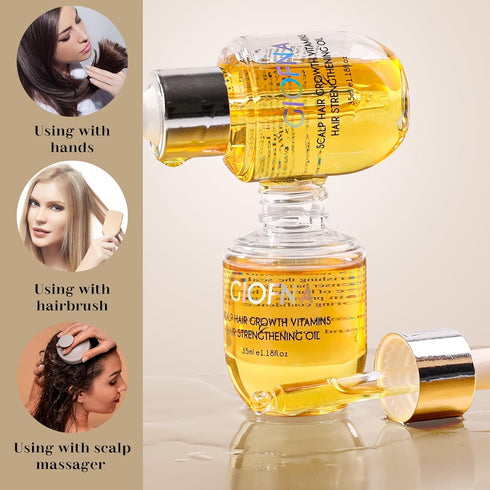Hair Oil Rosemary Hair Care Serum - Scalp Care Oil for Curly, Thick, Frizzy Hair, 2Pcs