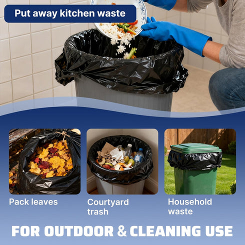 Zokaitwy 40-45 100 Count, 21 40-45 Packing Gallon Trash Bags Micron HDPE, Durable & Tear-Resistant Trash Can Liners