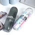 2Pcs Travel Toothbrush Case with Lid, 8.6x2.2x2.2in Portable Holder, Transparent 3D Pattern