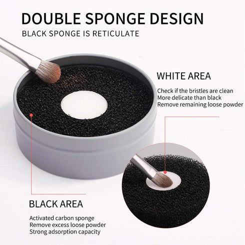 MSQ Brush Cleaner Color Removal Sponge, Quick Makeup Brush Cleaner Sponge, Compact Size for Travel