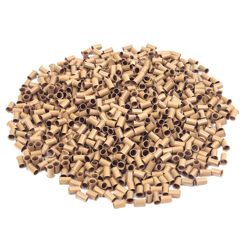 Vlasy Micro Rings Links Beads, 3.4mm Non-Silicone Copper Tubes Microbead for I-Tip Hair Extensions (1000Pcs, Light