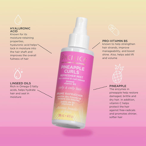 Pineapple Curls Refresher Mist by Pacifica for Women - 4 Oz