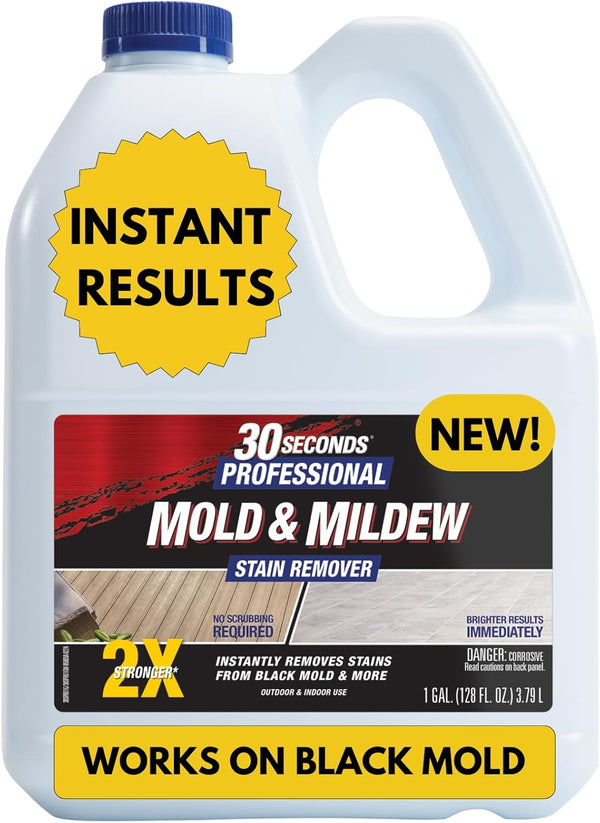 30 SECONDS Pro Mold and Mildew Stain Remover, Ready To Use Refill, 128 fl. oz.
