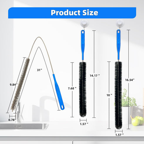 Bendable Flexible Cleaning Tool, Long Pipe Cleaner Brush for Home Kitchen Sink, Shower and Tub Hair Clogs