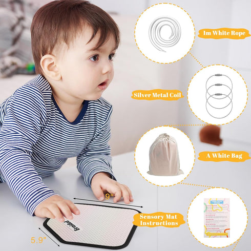 WSICSE 12 Gift(69 Inch) Labeled Sensory Mats, Diamond Shape Sensory Toys for Kids with Autism, Assorted Textured