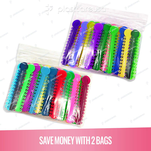 2080 Ligature Ties for Braces, Multicolor Dental Orthodontic Ties for Brackets, 2 Bags of 1040