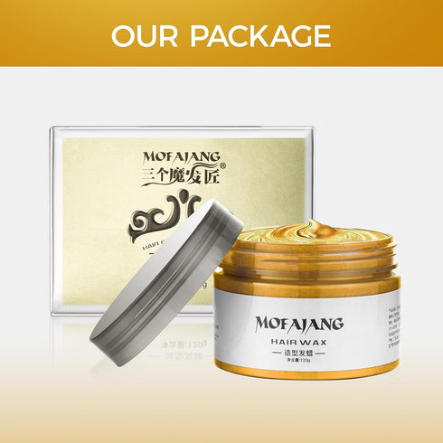 Temporary Hair Color Wax - 4.23 oz Instant Cream Pomade for Easy Cleaning, Party, Cosplay (1, Gold)