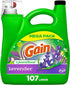 Gain + Aroma Boost Laundry Detergent Liquid Soap, Lavender Scent, 107 Loads, 154 Fl Oz, HE Compatible