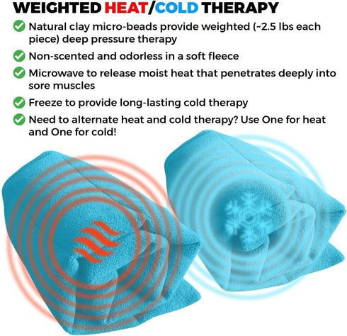 Microwavable Heating Pads Set of 2, Natural Moist Heat Pad for Back Pain, Neck, Shoulders, Cramps, and Lower Lumbar