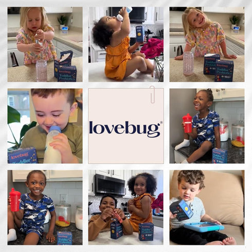 LOVEBUG Award Winning Probiotics for Constipation & Stomach Discomfort, Easy-to-Take Powder, 30 Packets