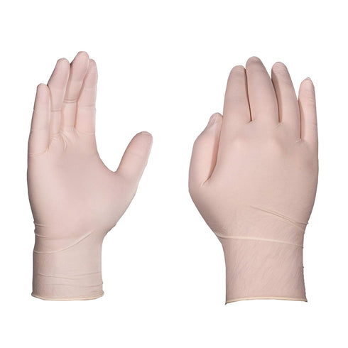 GLOVEWORKS Industrial Ivory Latex Gloves, Box of 100, 4 Mil, Size X-Large, Powder Free, Textured