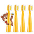 Vekkia Bear Kids Electric Toothbrush Replacement Heads, 7X More Plaque Removal, Soft Bristles, 4 Pack, Yellow