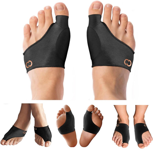 Copper Compression Bunion Corrector Relief Sleeve, Copper Infused Orthopedic Brace for Big Toe Alignment, 1 Pair