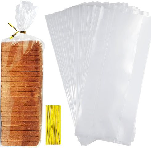 Reastar Bread Bags, 30 Pack Plastic Bread Bags with Ties for Homemade Bread,