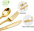 Goodluck 150 Gold Plastic Silverware Set, Disposable Plastic Cutlery of 50 Gold Forks, 50 Gold Spoons, 50 Gold Knives