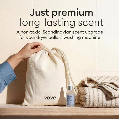 Packaging Vove Signature Scent Drops, Magnolia Bergamot Cedar - Laundry Fragrance Oil with Glass Dropper, Scent