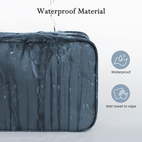 Maliton Large Toiletry Bag for Men & Women, Waterproof Hanging Hygiene Bag with 4 Compartments (Navy Blue)