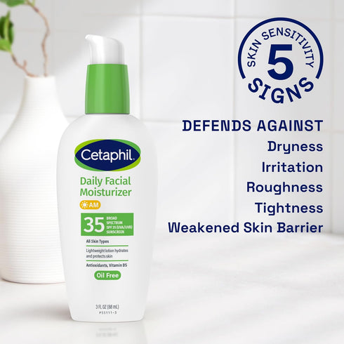 Cetaphil Face Moisturizer | Daily Oil Free Facial Moisturizer with SPF 35 | For Dry or Oily Combination Sensitive Skin