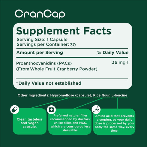 Heale Cranberry Pills - 36mg PACs Urinary Tract Health Supplement - Non-GMO, Vegan, Gluten-Free - 30 Capsules