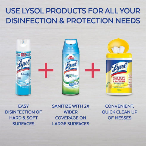 Lysol Disinfectant Spray, 12.5 oz, Lemon Breeze, Antibacterial and Sanitizing Spray for Deodorizing
