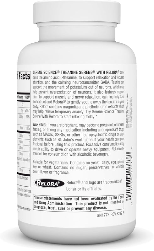 Source Naturals Theanine Serene with Relora, Calm Mind and Body, 120 Tablets