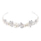 Wedding Headband with Pearls and Crystals, Rhinestone Tiara Headpiece Bridal Hair Accessories for Women (Silver)